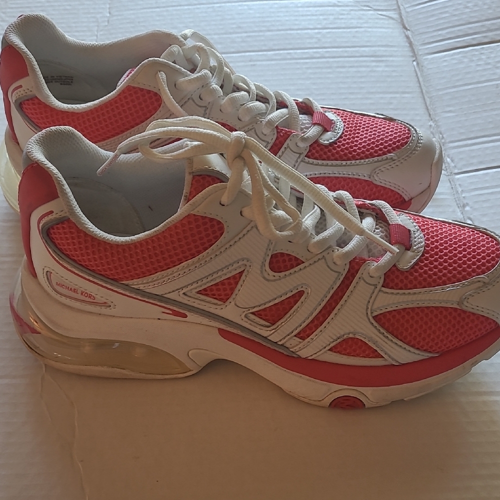 Michael Kors Women's Pink and White Athletic Sneakers